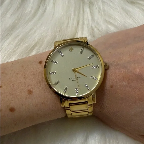 Kate Spade New York Gramercy Grand Gold-Tone Watch with Crystal Accents - Picture 2 of 15